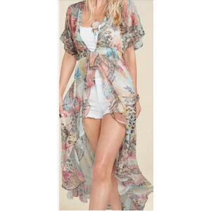 Venus Women's Cover-up Kimono Sheer Cover-up Dress Size Small 0-8